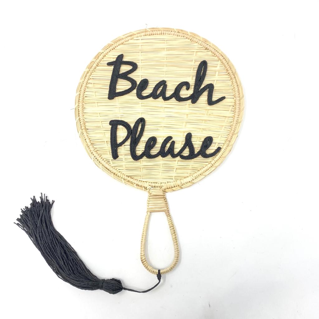 BEACH PLEASE HAND FAN